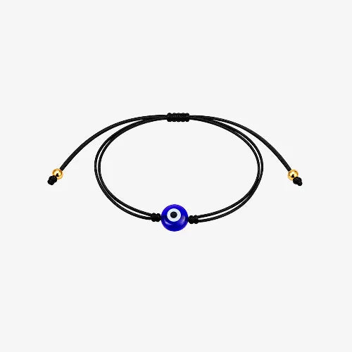 Pulseira de Corda Masculino Fio Italiano com Olho Grego