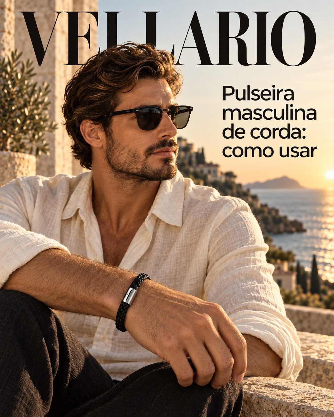 Pulseira masculina de corda: como usar
