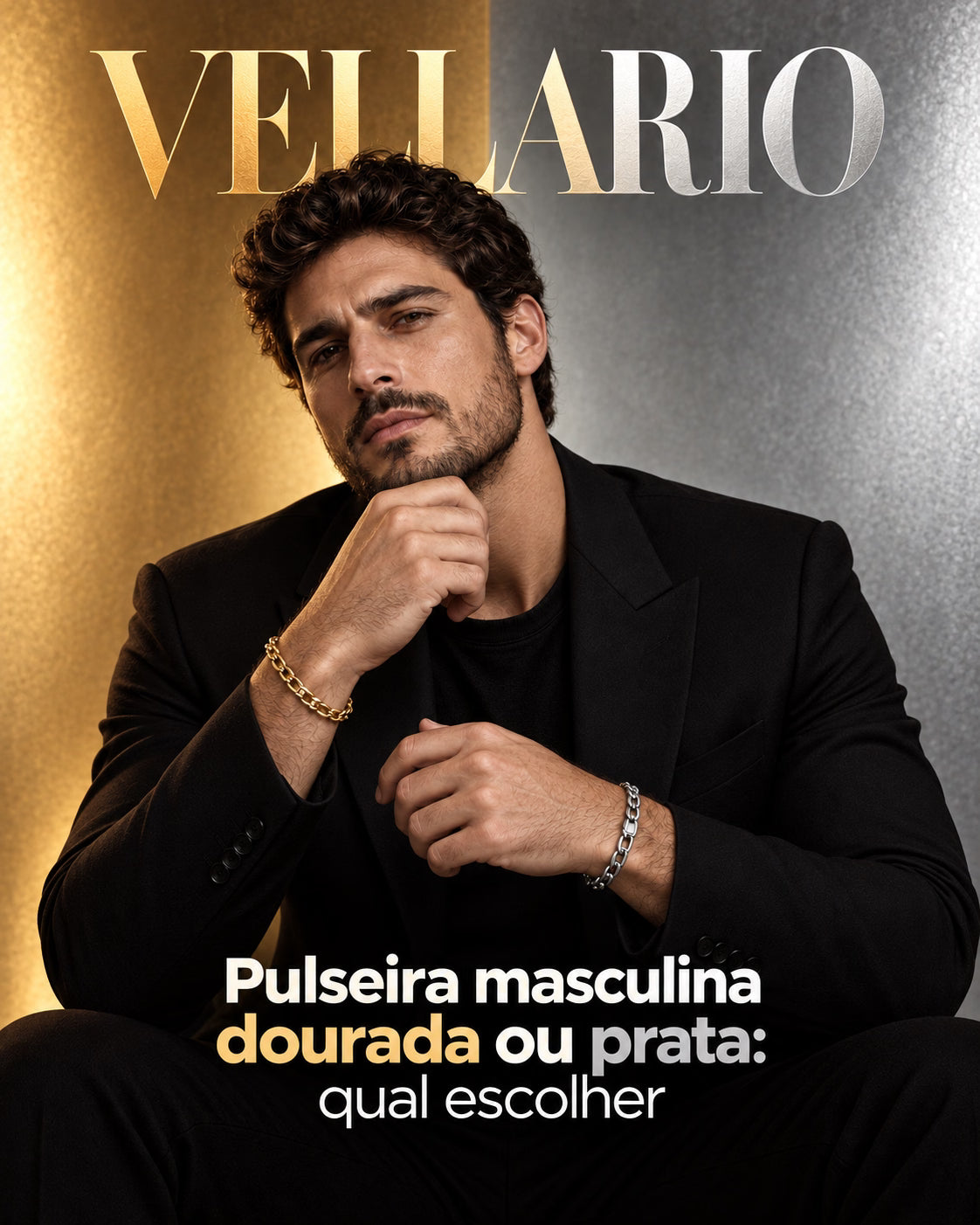 Pulseira masculina dourada ou prata: qual escolher