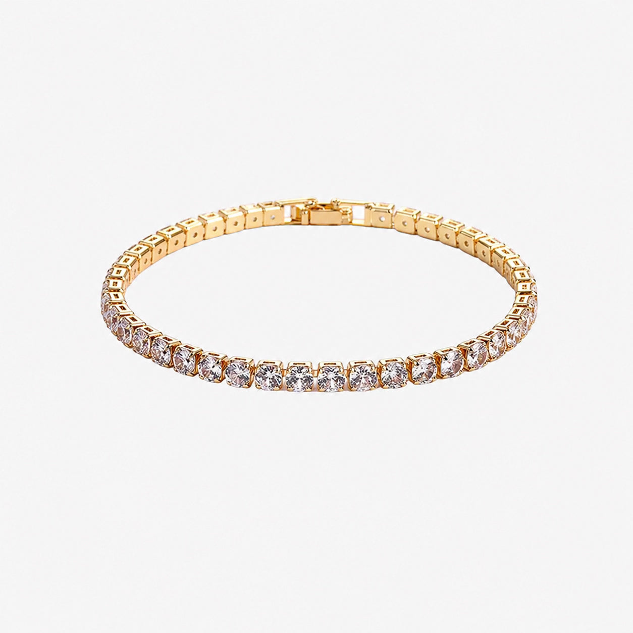 Pulseira Riviera Citrinos Amalfi dourada com pedras cravadas em fundo branco