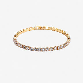 Pulseira Riviera Citrinos Amalfi dourada com pedras cravadas em fundo branco