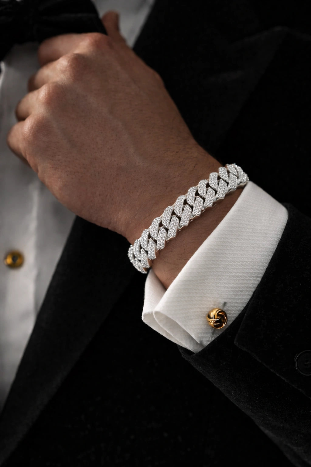 Pulseira Cuban Cravejada