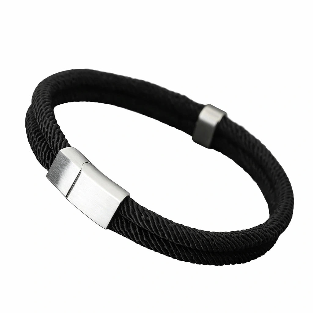 Pulseira de corda Masculina Fio Supima Prata 925 Fosca - Berlin