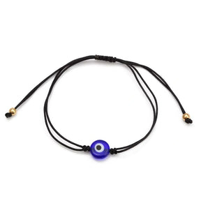 Pulseira de Corda Masculino Fio Italiano com Olho Grego