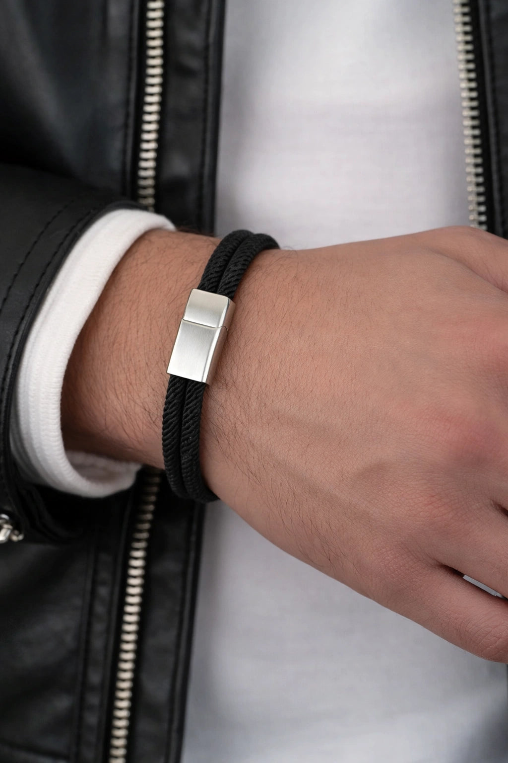 Pulseira de corda Masculina Fio Supima Prata 925 Fosca - Berlin