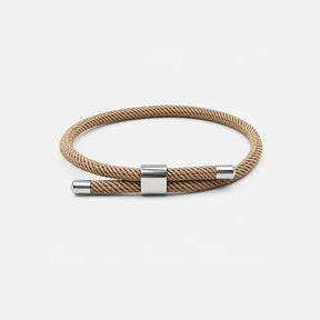 Pulseira masculina Barcelona cáqui em fio Supima com ajuste metálico