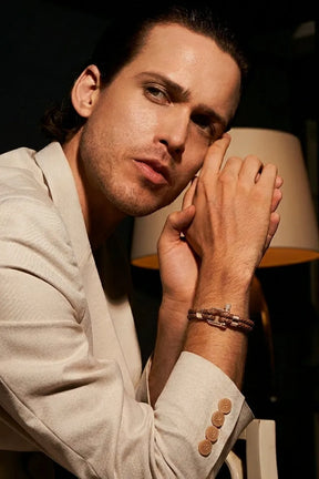 Pulseira de Corda Masculino Prata 925 Veneza