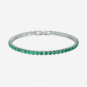 Pulseira Riviera Green Day com zircônias verdes em fundo branco