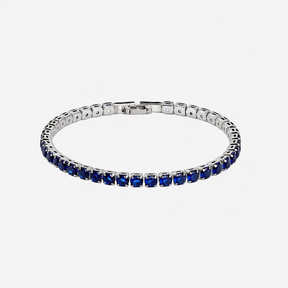 Pulseira Riviera Águas Marinhas masculina com pedras azuis em fundo branco