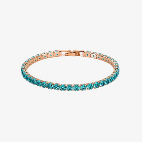 Pulseira Riviera Bleu Marine azul com banho ouro rosé em fundo branco