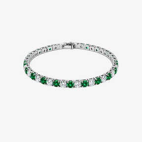 Pulseira Riviera Aspen Esmeralda com pedras verdes e claras em fundo branco