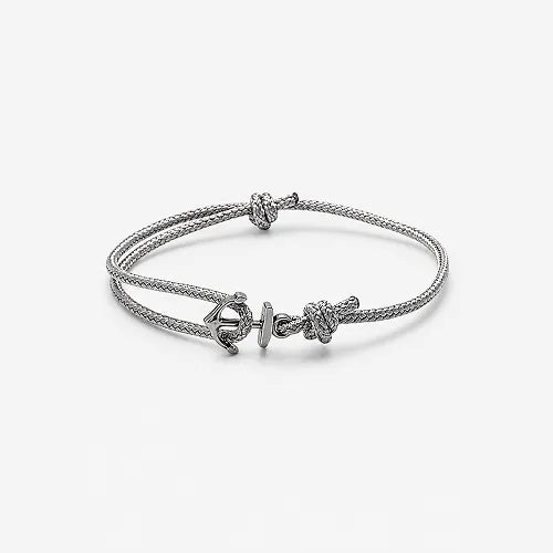 Pulseira Náutica Anchor em fio Supima cinza