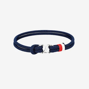 Pulseira Florença azul de corda com fecho metálico