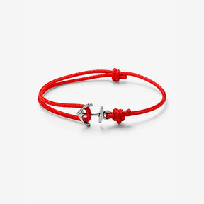 Pulseira Náutica Anchor em fio Supima vermelho