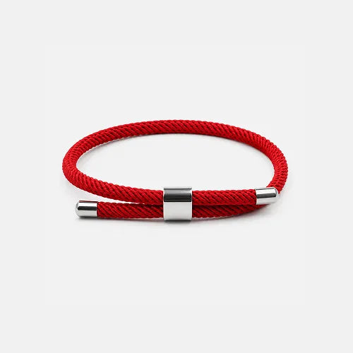 Pulseira masculina Barcelona vermelha em fio Supima com ajuste metálico