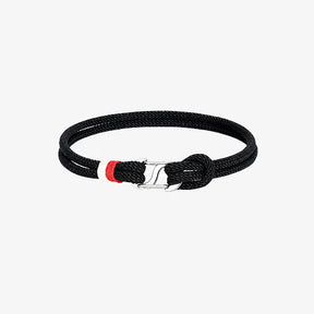 Pulseira masculina Florença preta em corda Fio Supima