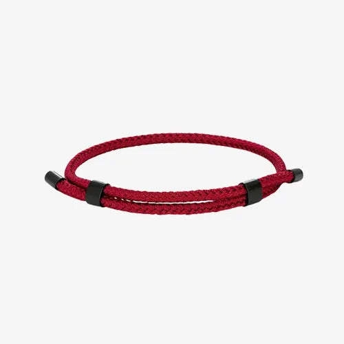 Pulseira masculina Porto vermelha em corda náutica ajustável