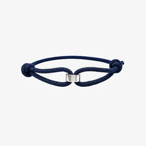Pulseira masculina Milan azul ajustável com detalhe central prateado
