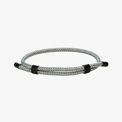 Pulseira masculina Porto cinza em corda náutica ajustável
