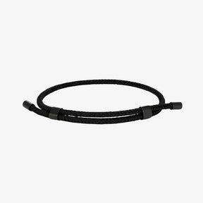 Pulseira masculina Porto preta em corda náutica ajustável