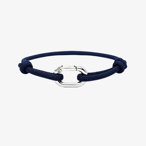 Pulseira masculina Verona azul em fio Supima e prata 925