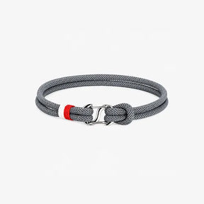 Pulseira Florença cinza com cordão duplo e fecho metálico