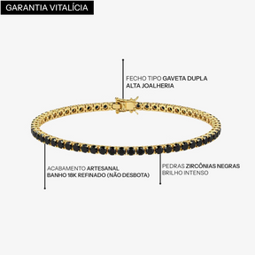 Detalhes da Riviera Noi Golden 4 mm com banho de ouro 18k e fecho gaveta