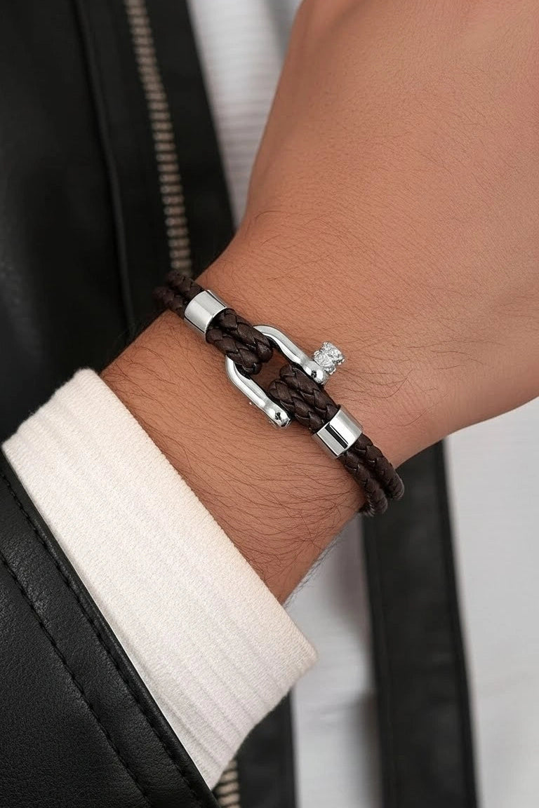 Pulseira de Corda Masculino Prata 925 Veneza