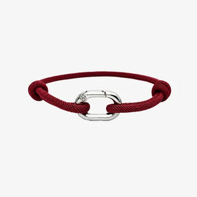 Pulseira masculina Verona vinho em fio Supima e prata 925